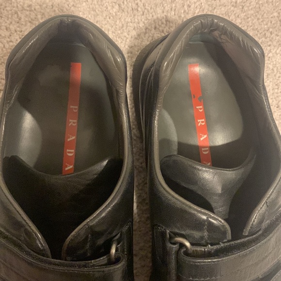 PRADA Men’s Black Leather Sneaker 7.5 - Picture 5 of 9